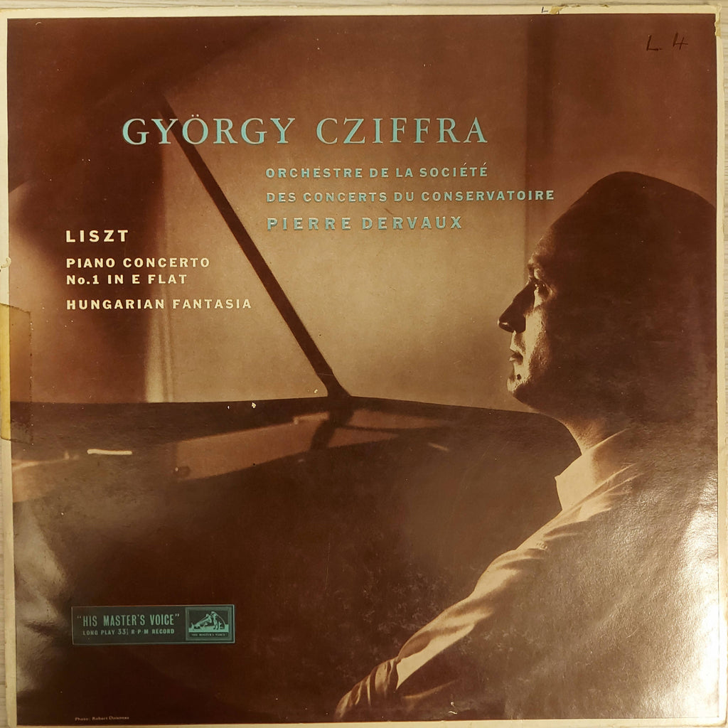Liszt - Gyorgy Cziffra, Pierre Dervaux (2), Orchestre De La Société Des Concerts Du Conservatoire ‎– Piano Concerto No.1 In E Flat / Hungarian Fantasia (Used Vinyl - VG)