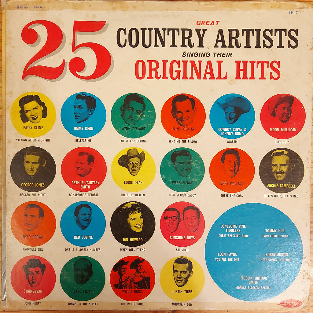 Various – 25 Great Country Artists Singing Their Original Hits (Used Vinyl - VG)