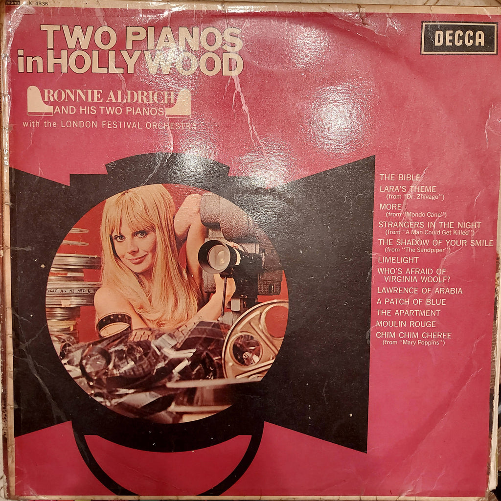 Ronnie Aldrich And His Two Pianos with The London Festival Orchestra – Two Pianos In Hollywood (Used Vinyl - G)