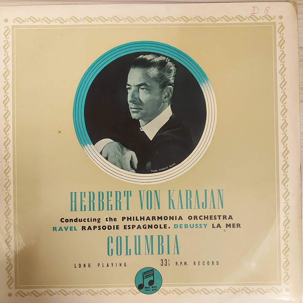 Herbert von Karajan Conducting The Philharmonia Orchestra, Ravel, Debussy – Rapsodie Espagnole / La Mer (Used Viny - VG)