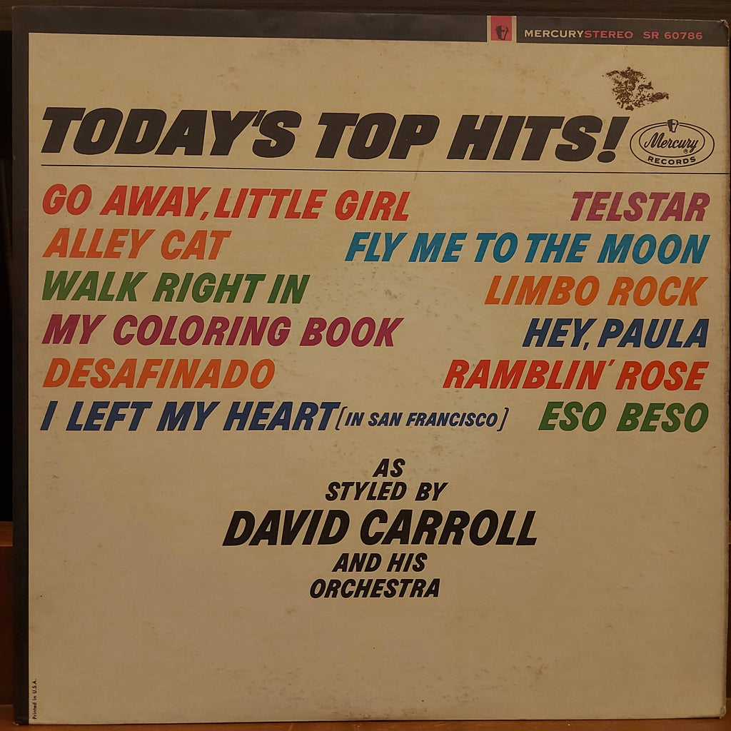 David Carroll & His Orchestra – Today's Top Hits (Used Vinyl - VG)