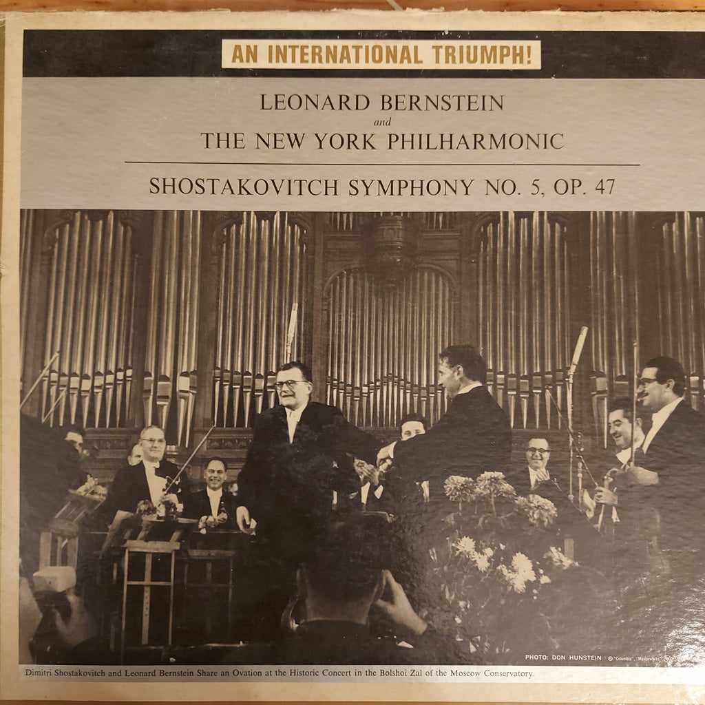 Dmitri Shostakovich / Leonard Bernstein / The New York Philharmonic Orchestra – Symphony No. 5, Op. 47 (Used Vinyl - VG)