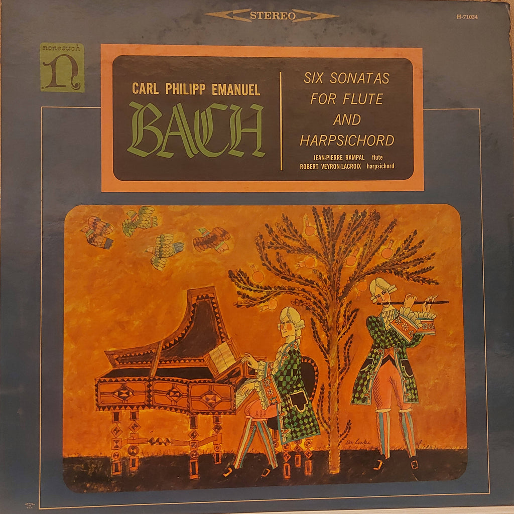 Carl Philipp Emanuel Bach, Jean-Pierre Rampal, Robert Veyron-Lacroix – Six Sonatas For Flute And Harpsichord (Used Vinyl - VG)