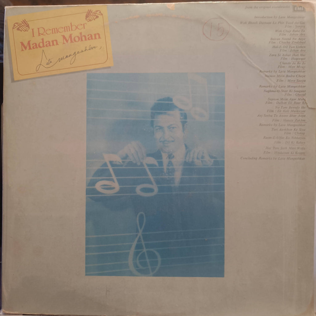 Lata Mangeshkar, Madan Mohan – I Remember Madan Mohan (Used Vinyl - VG) NP