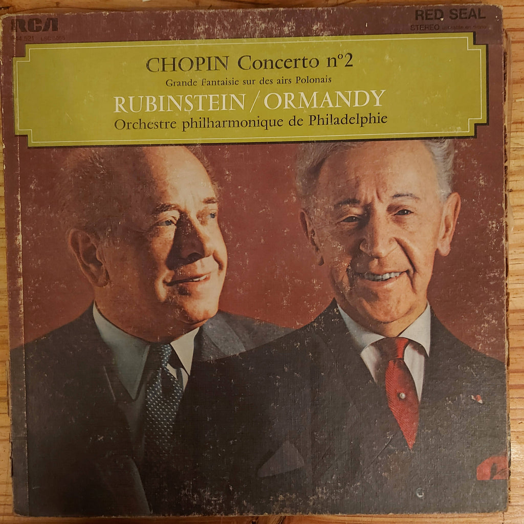 Artur Rubinstein, The Philadelphia Orchestra, Eugene Ormandy : Chopin ‎– Concerto No. 2 In F Minor / Grand Fantasy On Polish Airs (Used Vinyl - G)