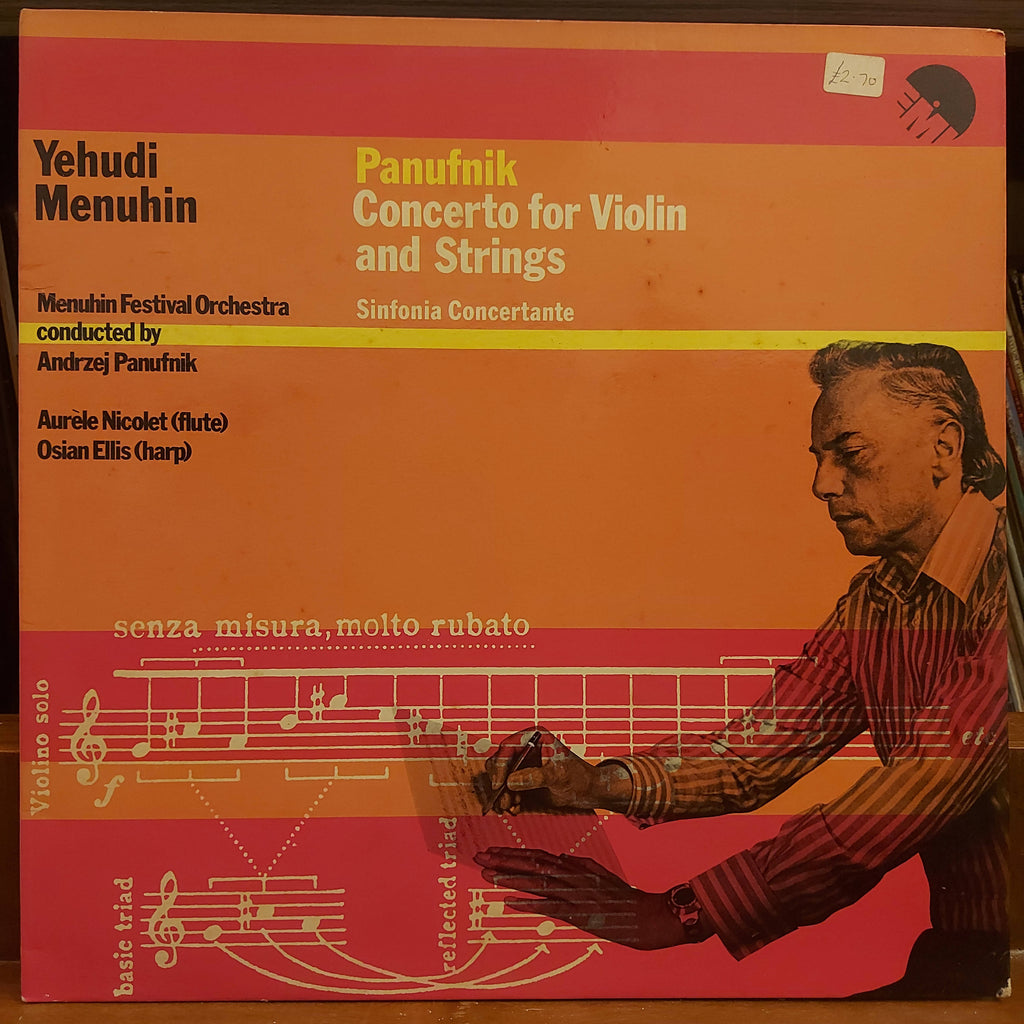 Panufnik, Yehudi Menuhin, Menuhin Festival Orchestra, Aurèle Nicolet, Osian Ellis – Concerto For Violin And Strings / Sinfonia Concertante (Used Vinyl - VG)