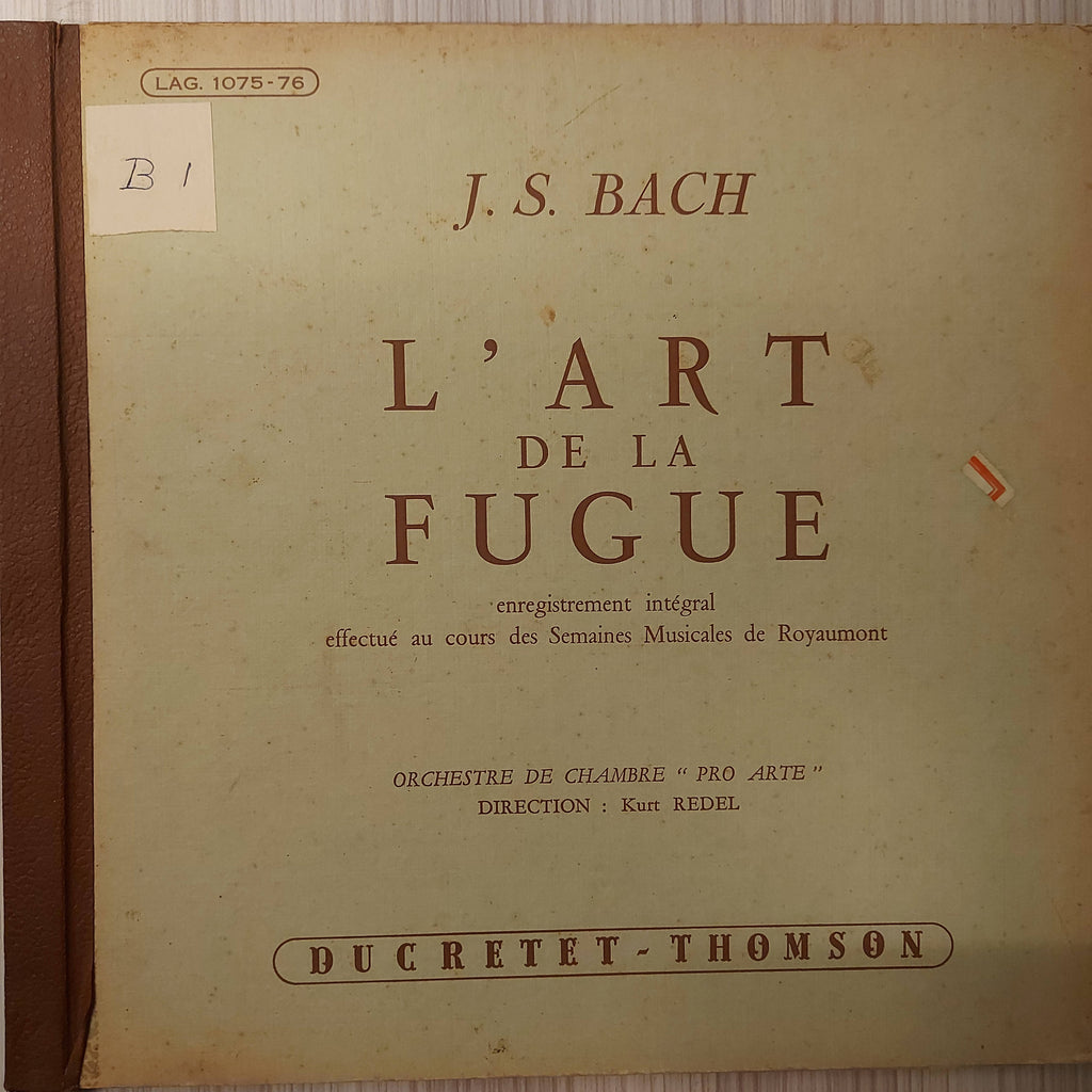 Johann Sebastian Bach, Orchestre Pro Arte De Munich, Kurt Redel ‎– L'Art de la Fugue (Used Vinyl - VG)