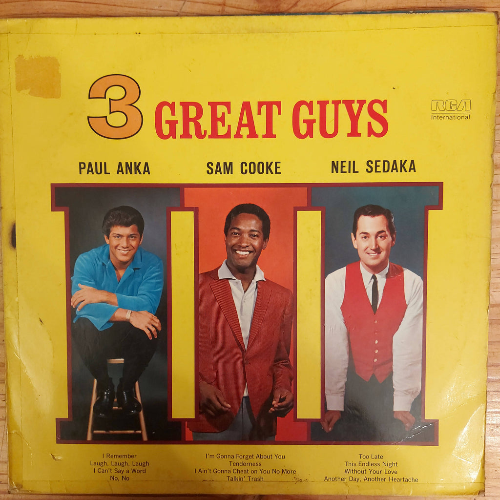 Paul Anka, Sam Cooke, Neil Sedaka – 3 Great Guys (Used Vinyl - VG)