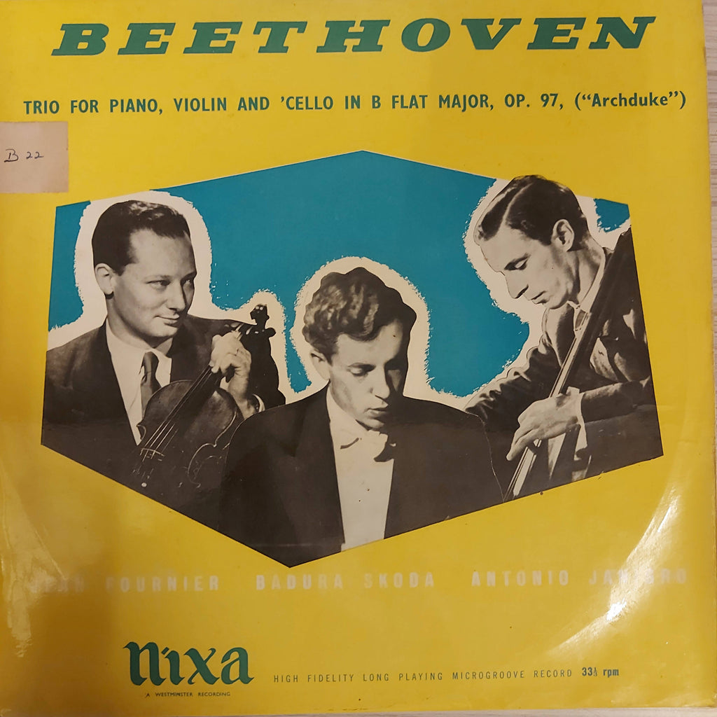 Beethoven - Jean Fournier, Antonio Janigro, Paul Badura-Skoda – Trio B Flat Major Op. 97 "Archduke" (Used Vinyl - VG+)