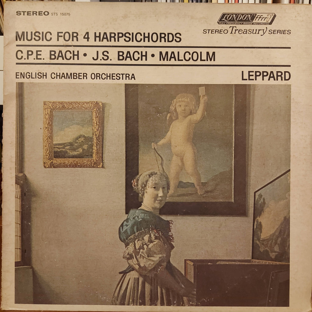 C.P.E. Bach, J.S. Bach, Malcolm, English Chamber Orchestra, Leppard – Music For 4 Harpsichords (Used Vinyl - VG)