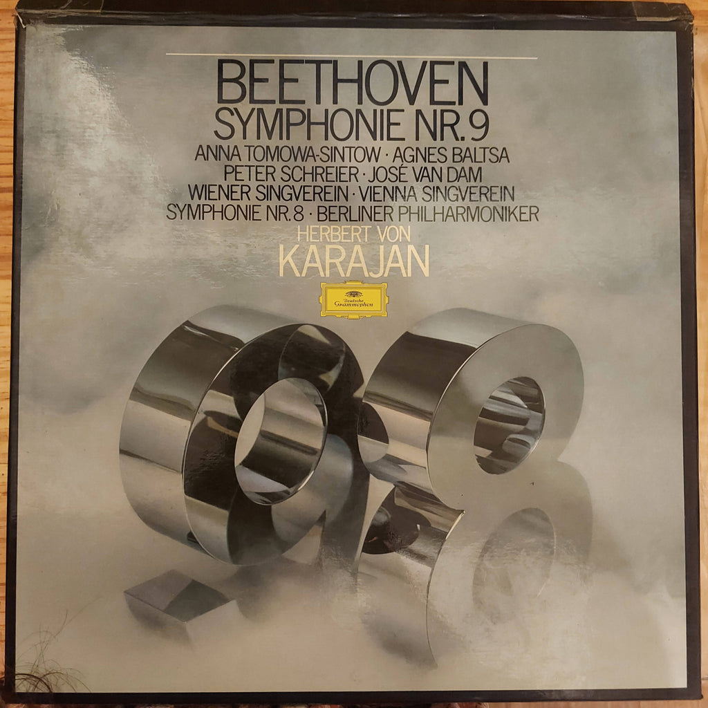 Ludwig van Beethoven - Herbert von Karajan, Anna Tomowa-Sintow, Agnes Baltsa, Peter Schreier, José van Dam, Wiener Singverein, Berliner Philharmoniker – Symphonie Nr. 9 - Symphonie Nr. 8 (Used Vinyl - G) JS